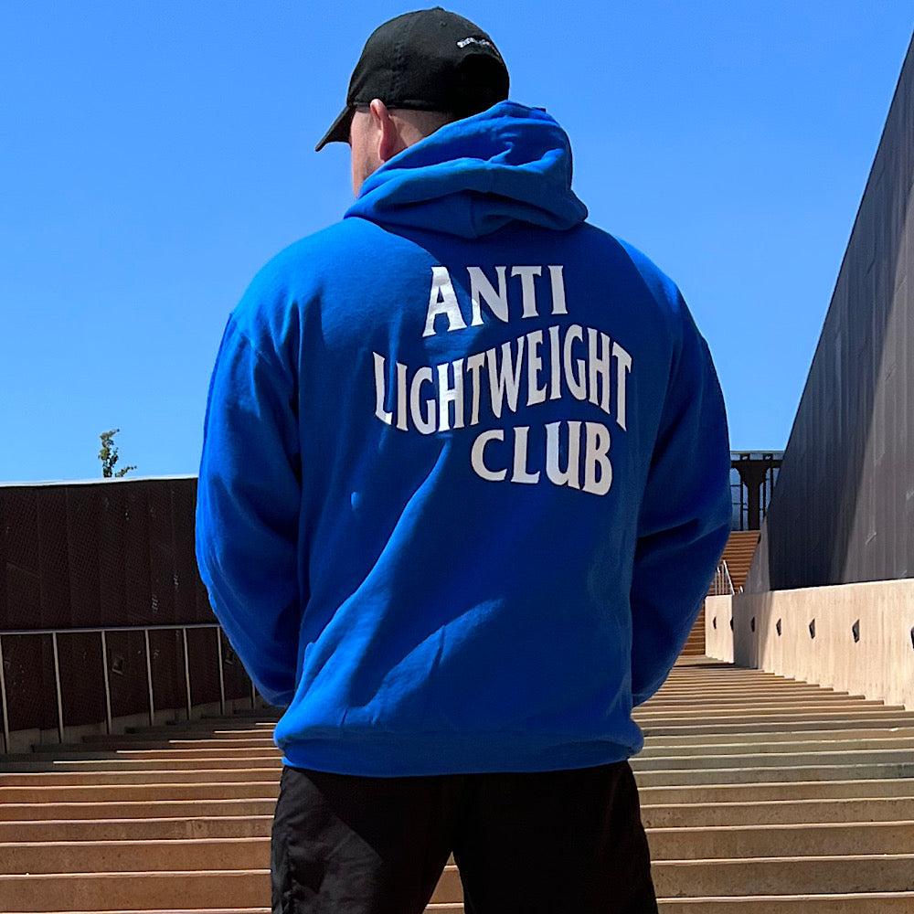 ANTI LIGHT WEIGHT CLUB ROYAL BLUE HOODIE Lift Heavy Clothing